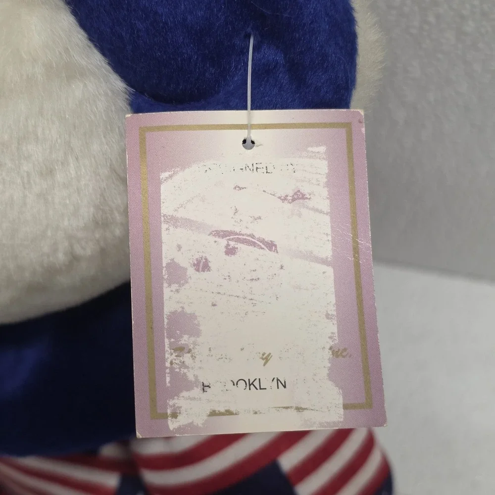 Vintage Shalom Patriotic Bear Pajamas Plush & Bunny Slippers Red White & Blue